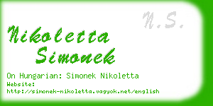 nikoletta simonek business card